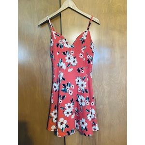 peach floral dress